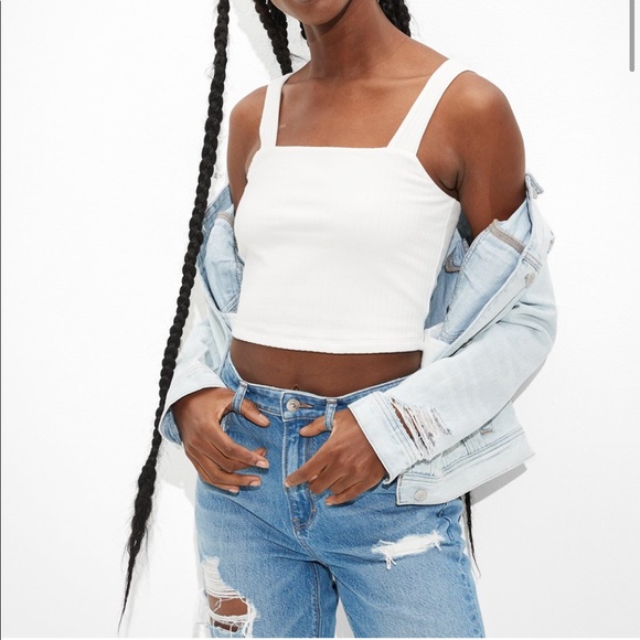 American Eagle Outfitters Tops - ♥︎ AE Cropped Square-Neck Tank Top ♥︎